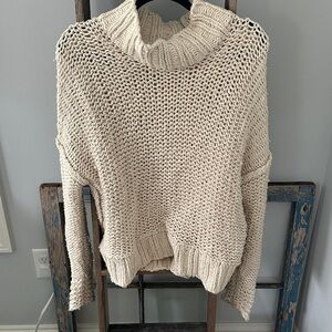 Free People Cream Turtleneck Sweater